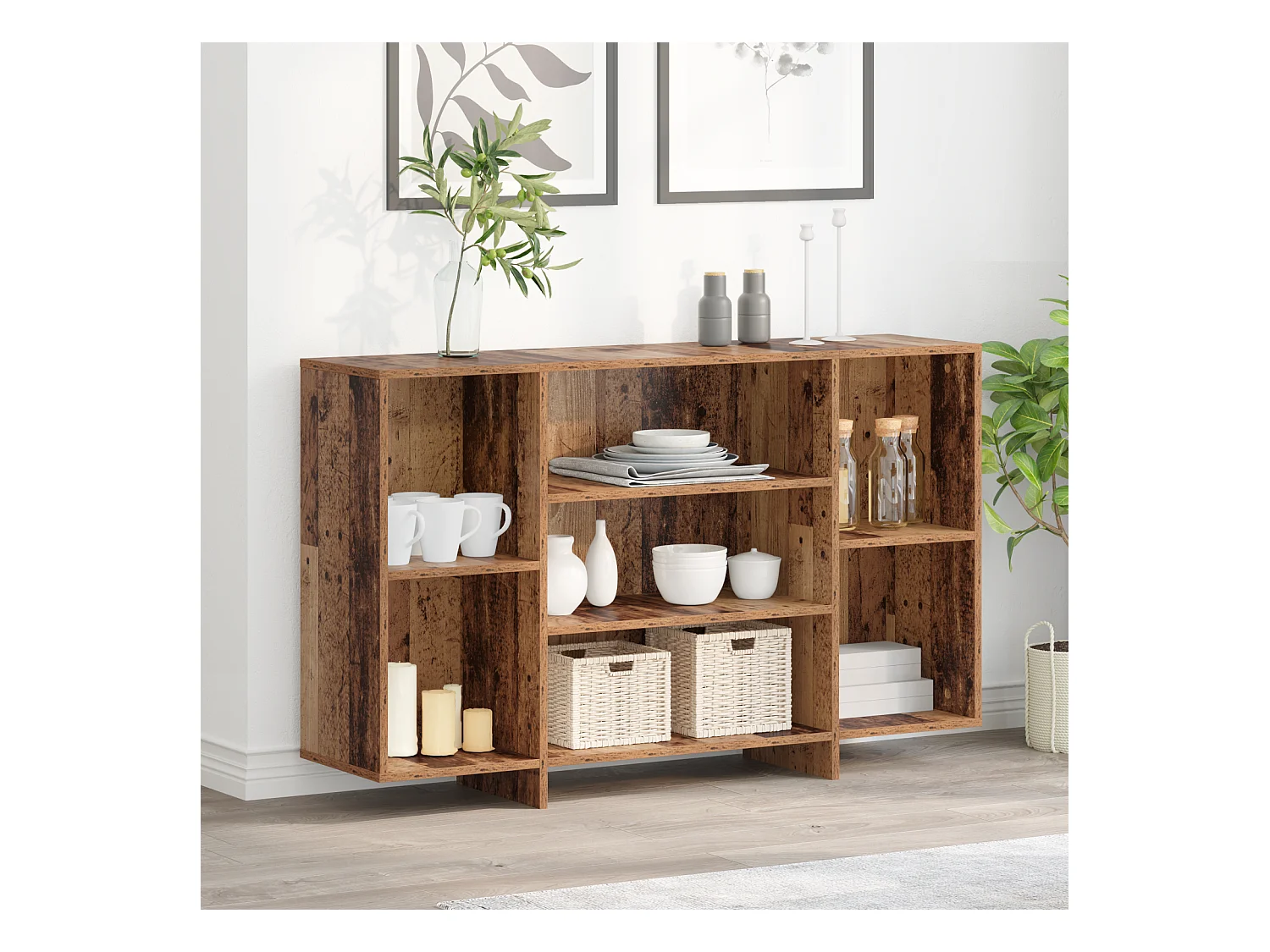 Credenza | Buffet | Armadio Legno vecchio 120 x 30 x 75 cm Legno multistrato