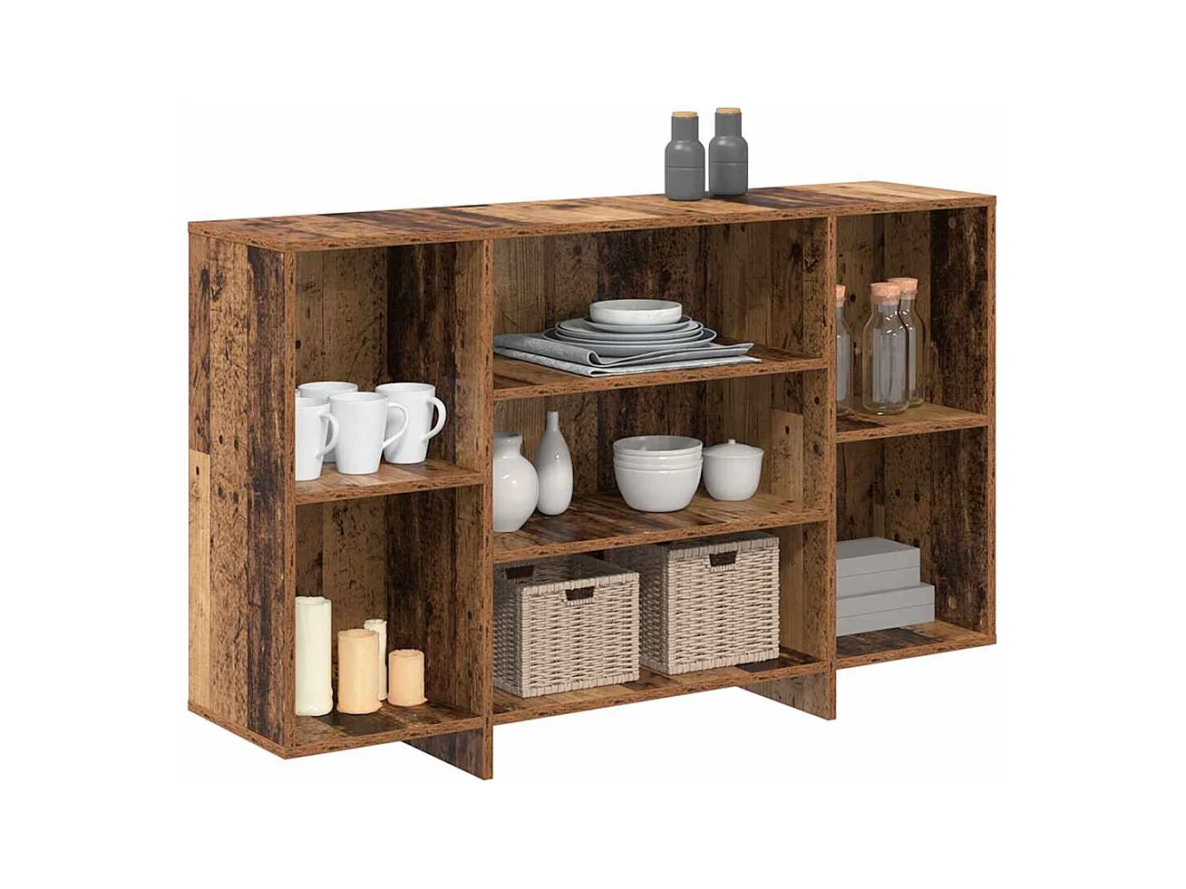 Credenza | Buffet | Armadio Legno vecchio 120 x 30 x 75 cm Legno multistrato