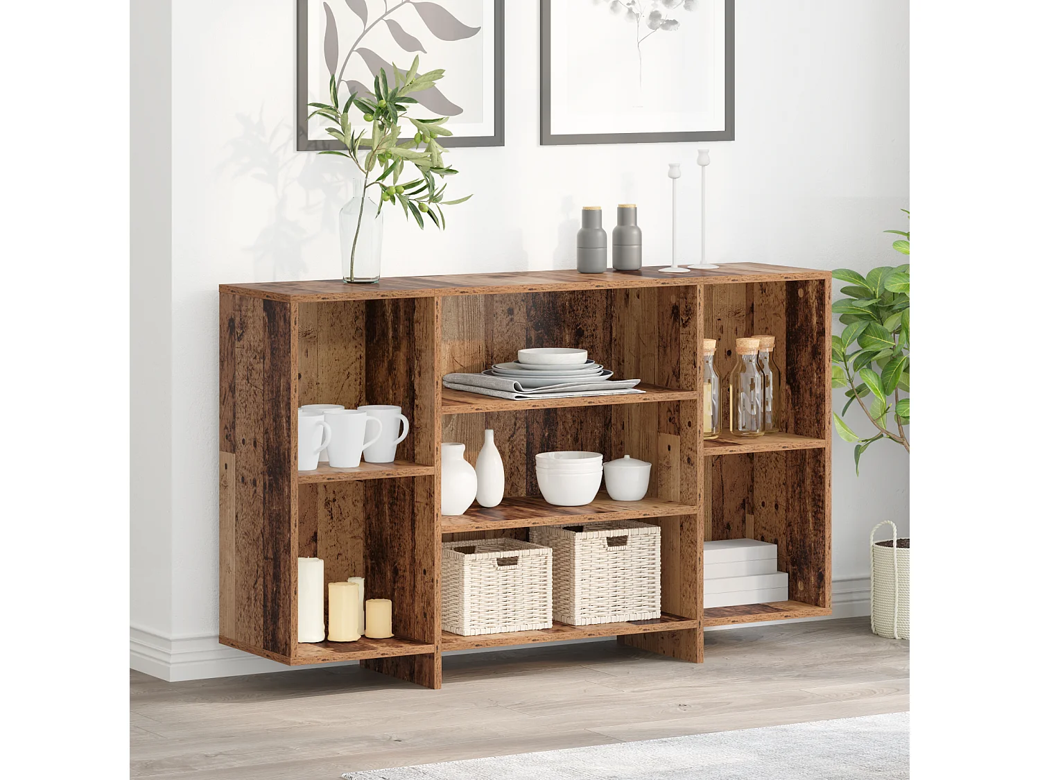 Buffet | Bahut | Meuble de rangement Bois ancien 120 x 30 x 75 cm Bois d'ingénierie