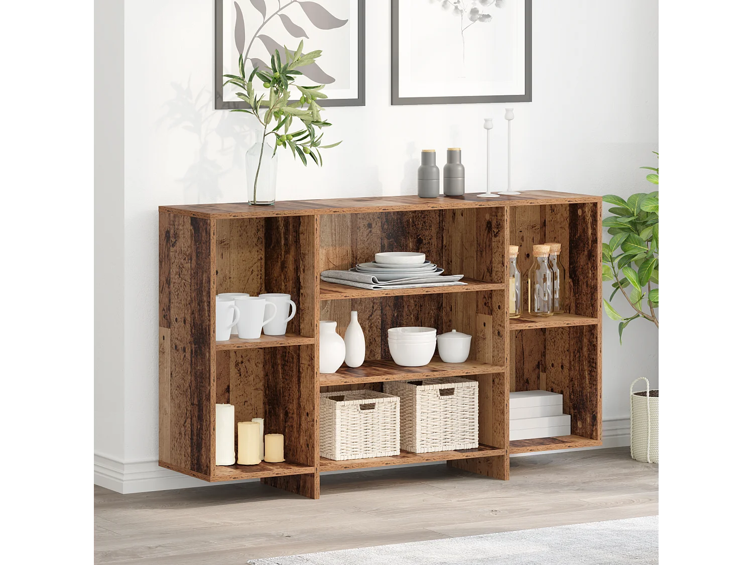 Buffet | Bahut | Meuble de rangement Bois ancien 120 x 30 x 75 cm Bois d'ingénierie