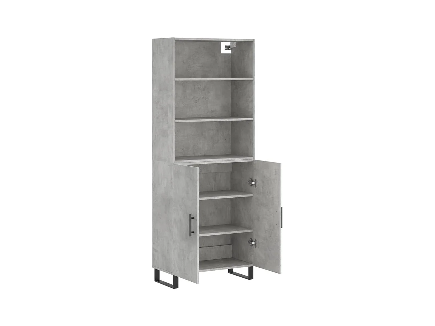 Buffet | Bahut | Meuble de rangement haut Gris béton 69,5x34x180 cm Bois d'ingénierie