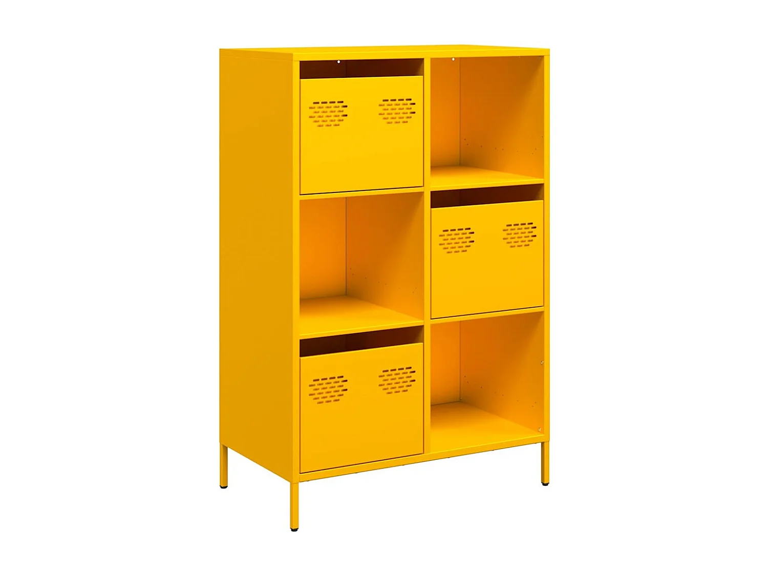 Credenza | Buffet | Armadio Giallo Senape 68x39x103,5 cm in Acciaio