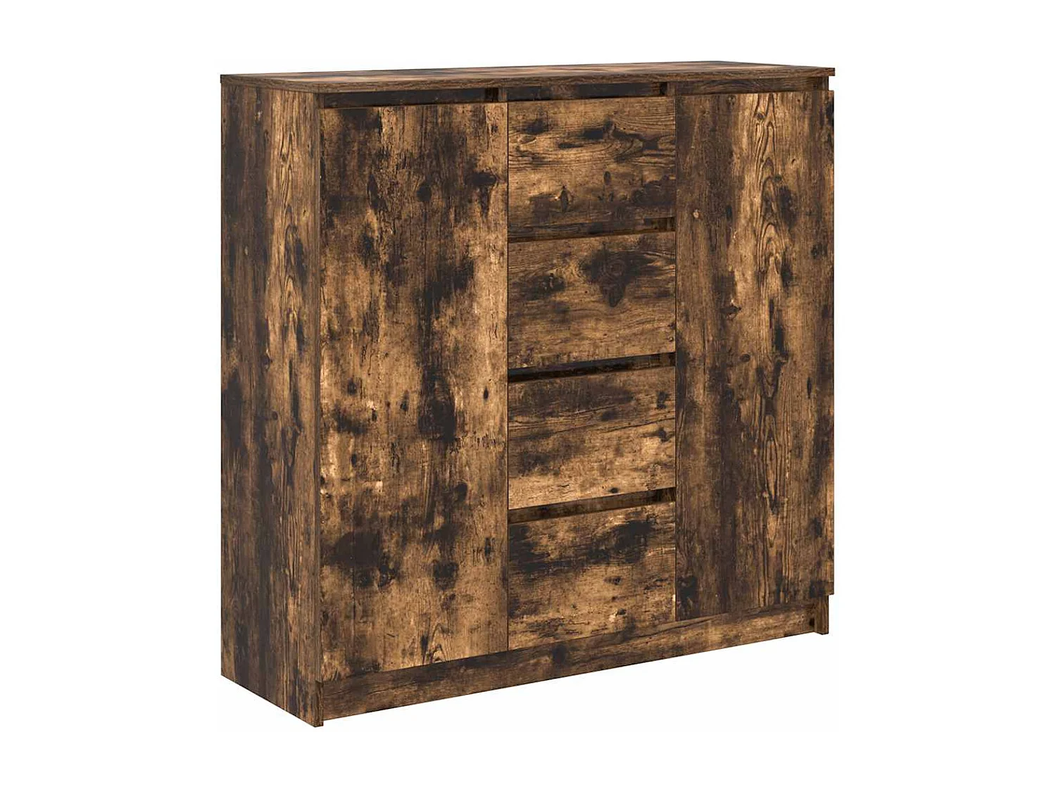 Buffet | Commode à tiroir | Meuble de rangement avec tiroirs chêne fumé 100,5x35x98,5 cm bois ingénierie