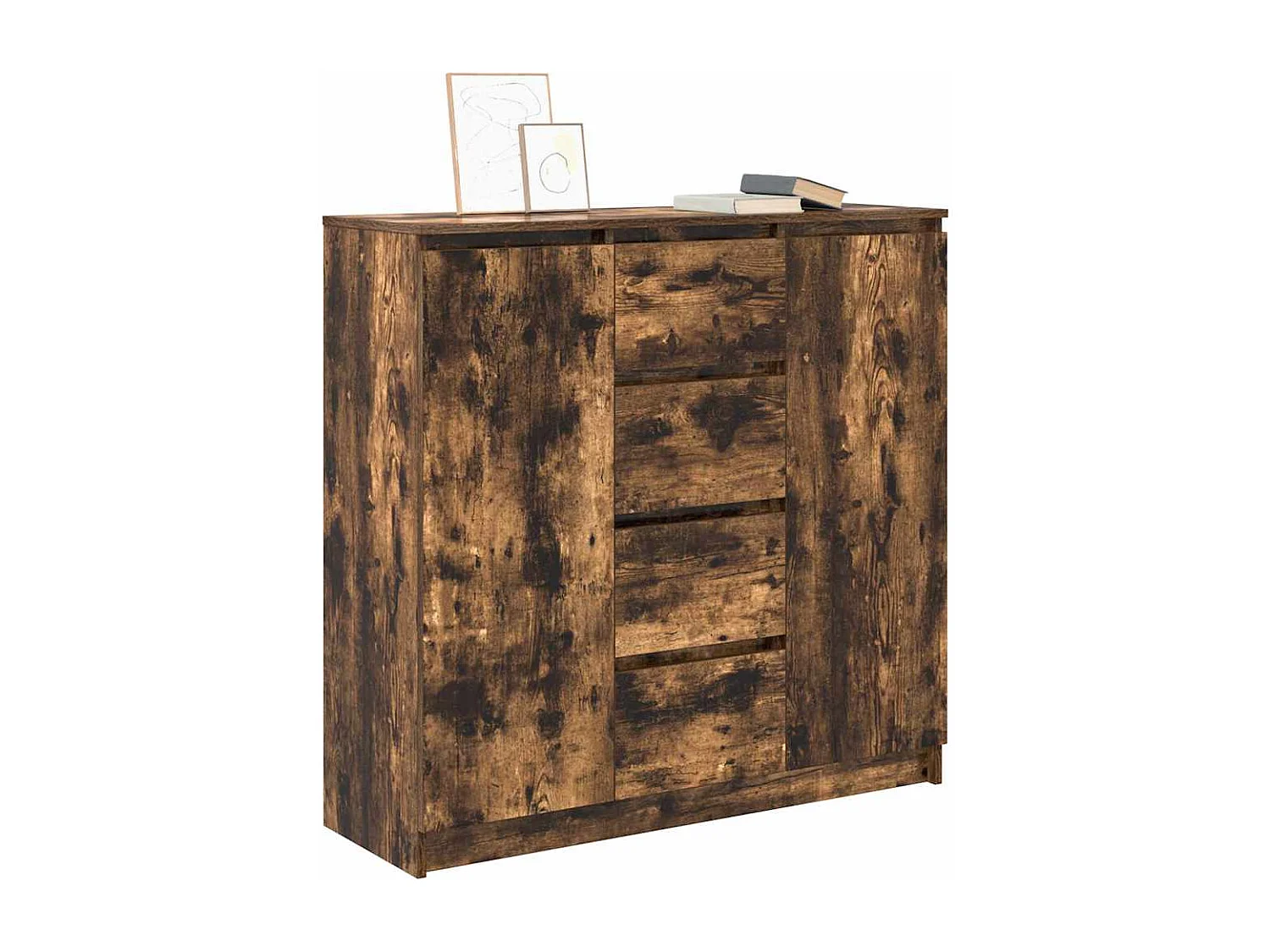 Buffet | Commode à tiroir | Meuble de rangement avec tiroirs chêne fumé 100,5x35x98,5 cm bois ingénierie
