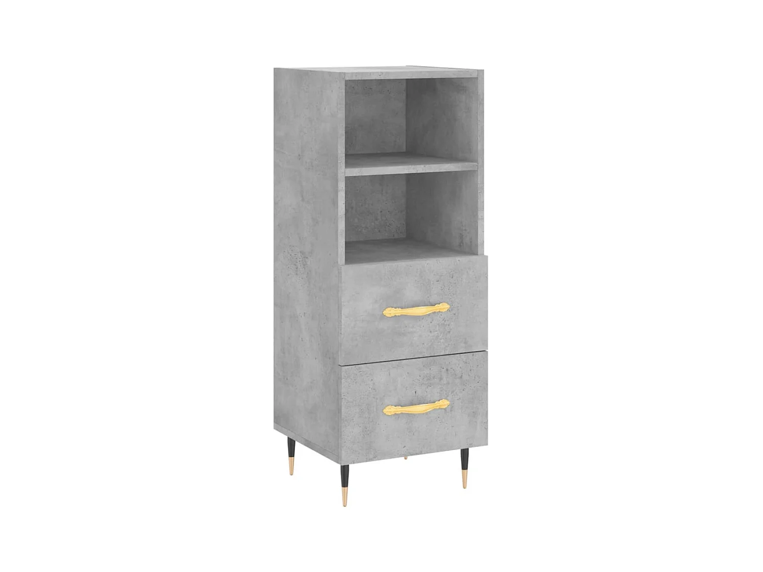 Buffet | Bahut | Meuble de rangement Gris béton 34,5x34x90 cm Bois d'ingénierie