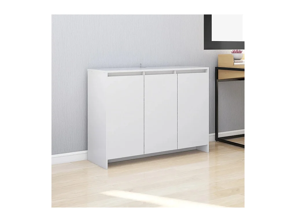 Credenza | Buffet | Armadio Bianca 102x33x75 cm in Truciolato