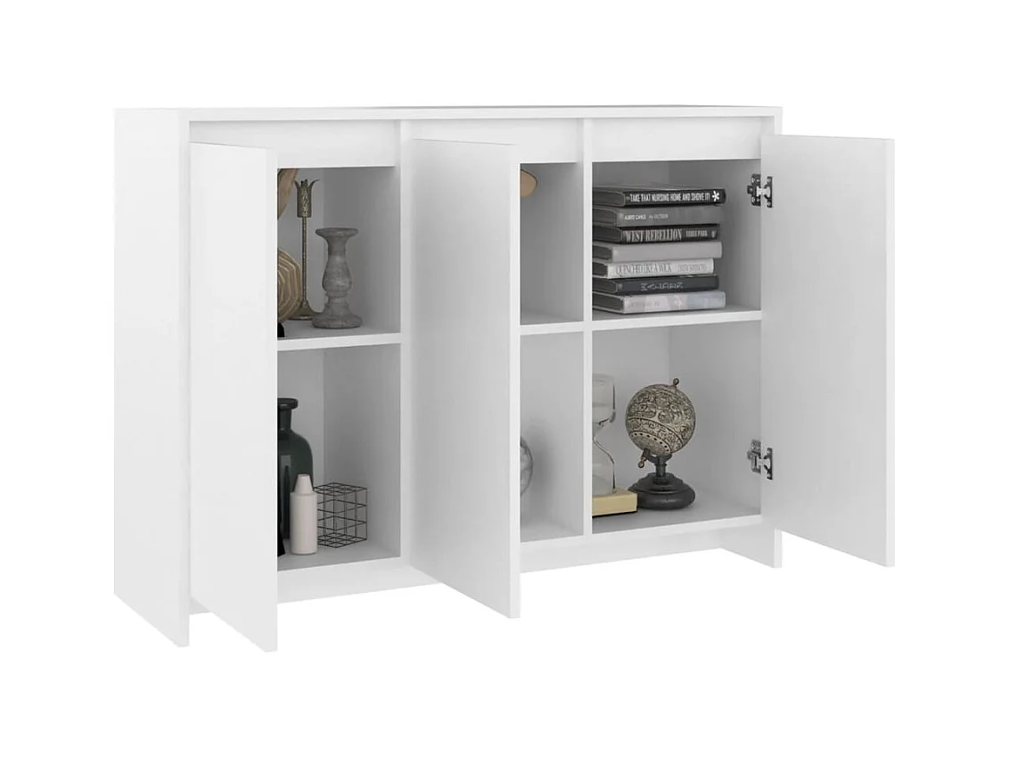 Credenza | Buffet | Armadio Bianca 102x33x75 cm in Truciolato