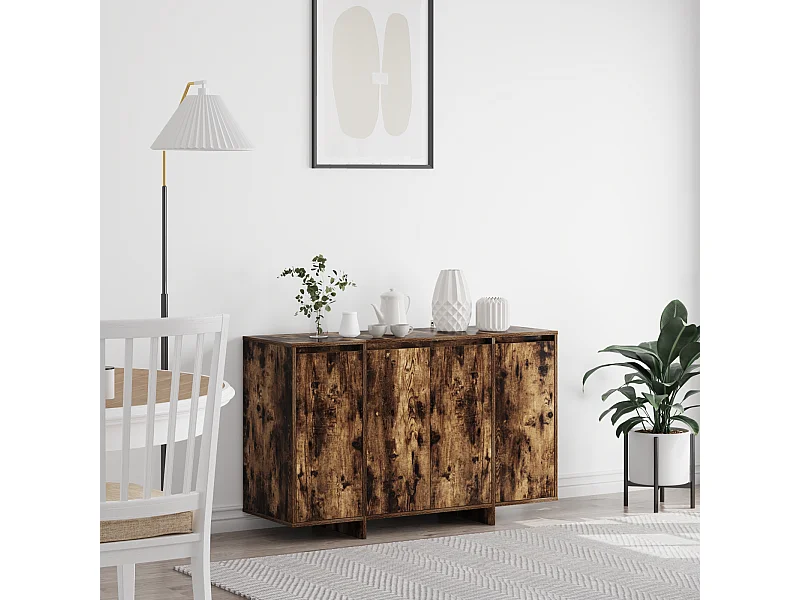 Buffet | Bahut | Meuble de rangement en chêne fumé Chêne fumé Bois d'ingénierie 120 x 41 x 75 cm