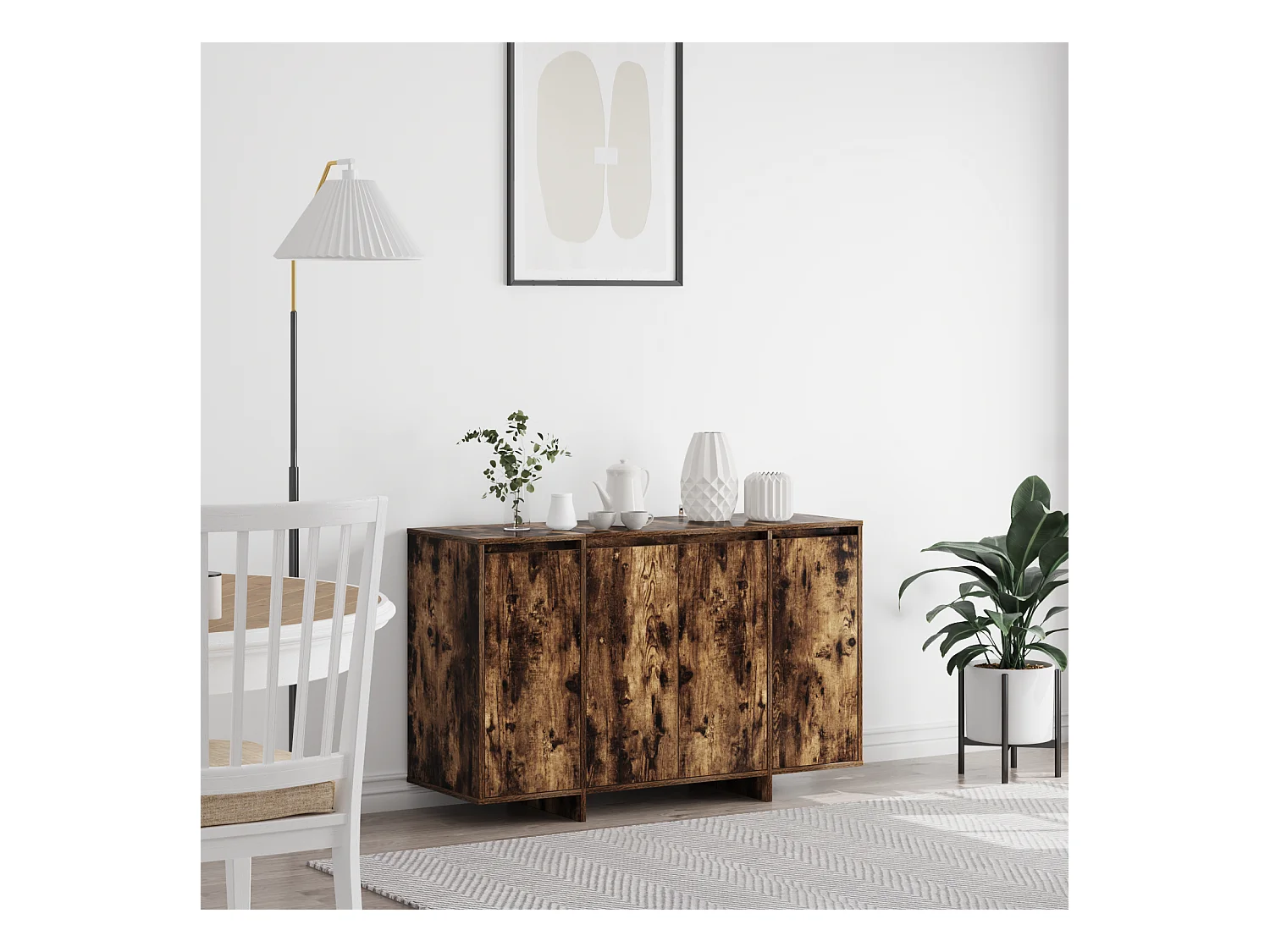 Buffet | Bahut | Meuble de rangement en chêne fumé Chêne fumé Bois d'ingénierie 120 x 41 x 75 cm