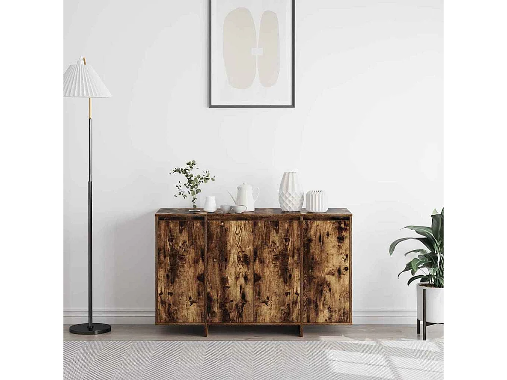 Buffet | Bahut | Meuble de rangement en chêne fumé Chêne fumé Bois d'ingénierie 120 x 41 x 75 cm