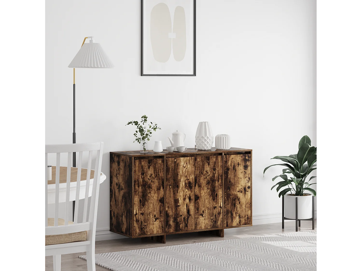 Buffet | Bahut | Meuble de rangement en chêne fumé Chêne fumé Bois d'ingénierie 120 x 41 x 75 cm