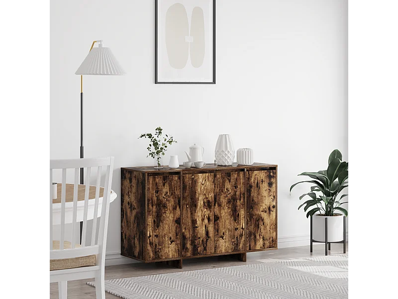 Buffet | Bahut | Meuble de rangement en chêne fumé Chêne fumé Bois d'ingénierie 120 x 41 x 75 cm