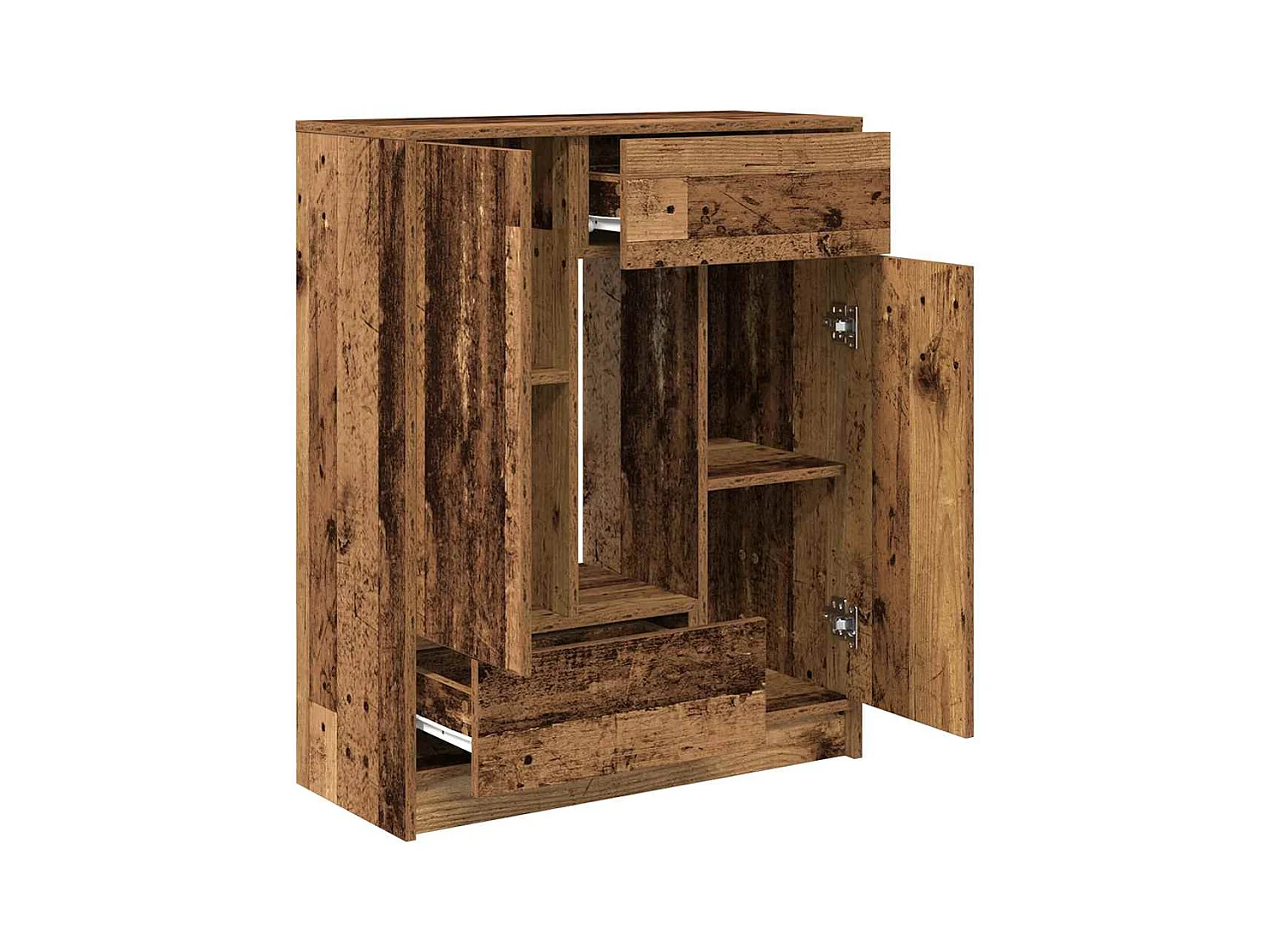 Credenza | Buffet | Armadio con Cassetti e Ante Legno Antico 73x31x90 cm