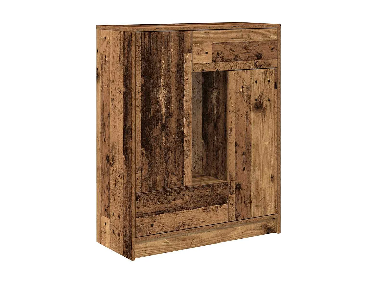 Buffet | Commode à tiroir | Meuble de rangement avec tiroirs et portes vieux bois 73x31x90 cm