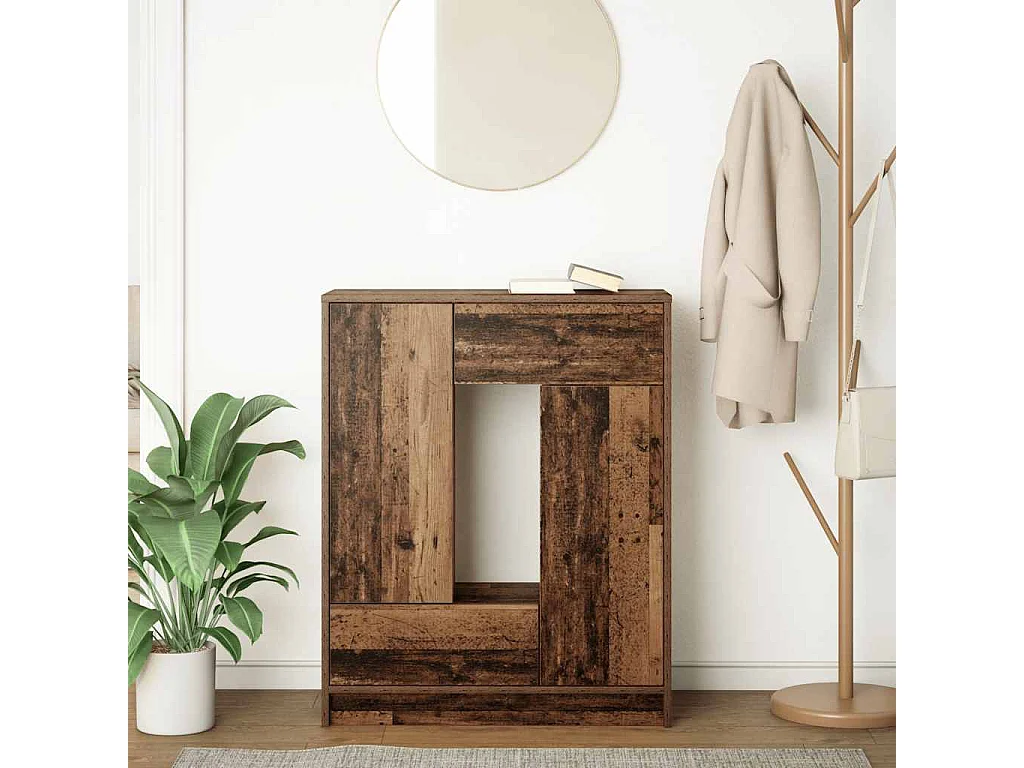 Buffet | Commode à tiroir | Meuble de rangement avec tiroirs et portes vieux bois 73x31x90 cm