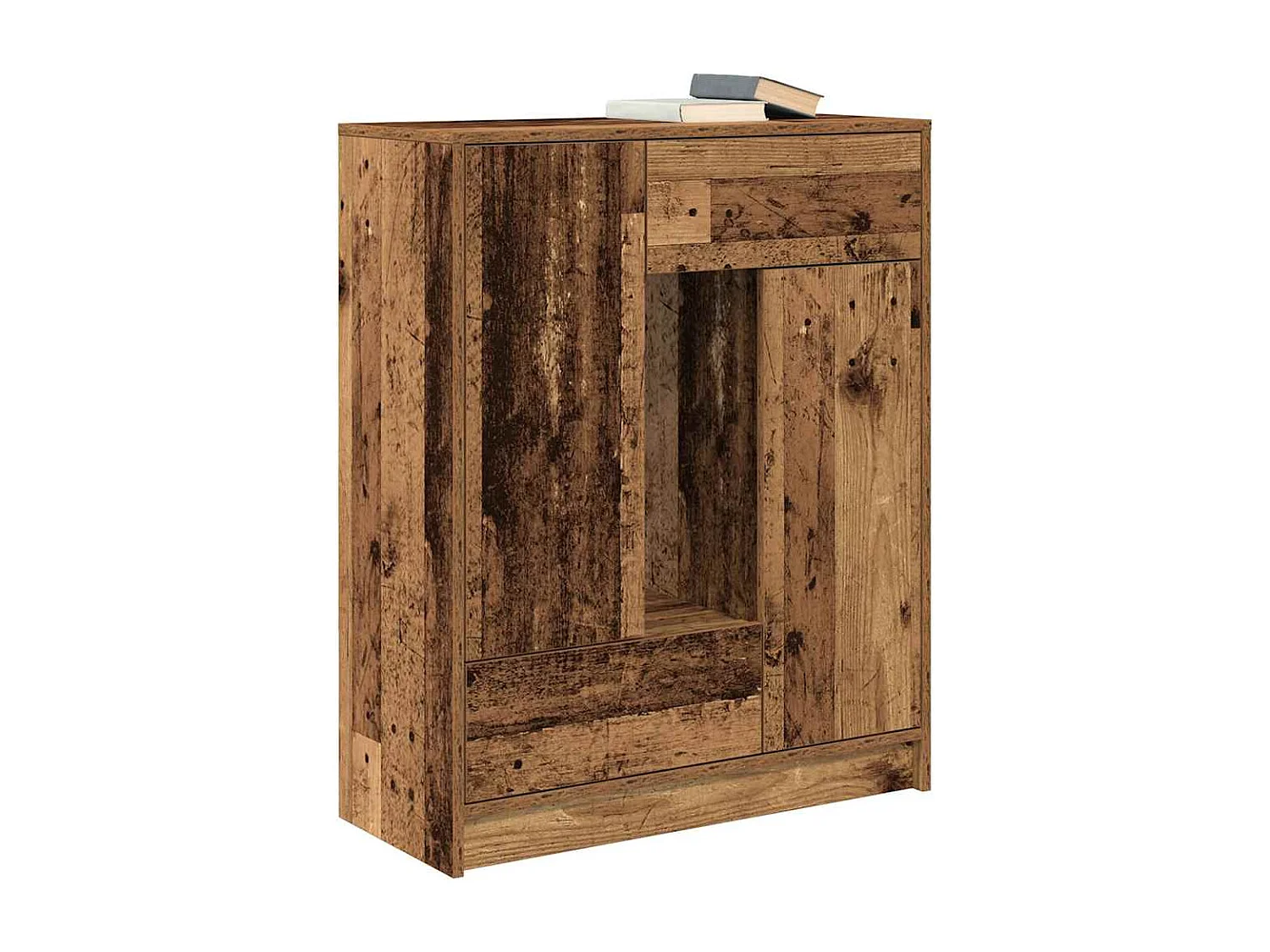 Buffet | Commode à tiroir | Meuble de rangement avec tiroirs et portes vieux bois 73x31x90 cm