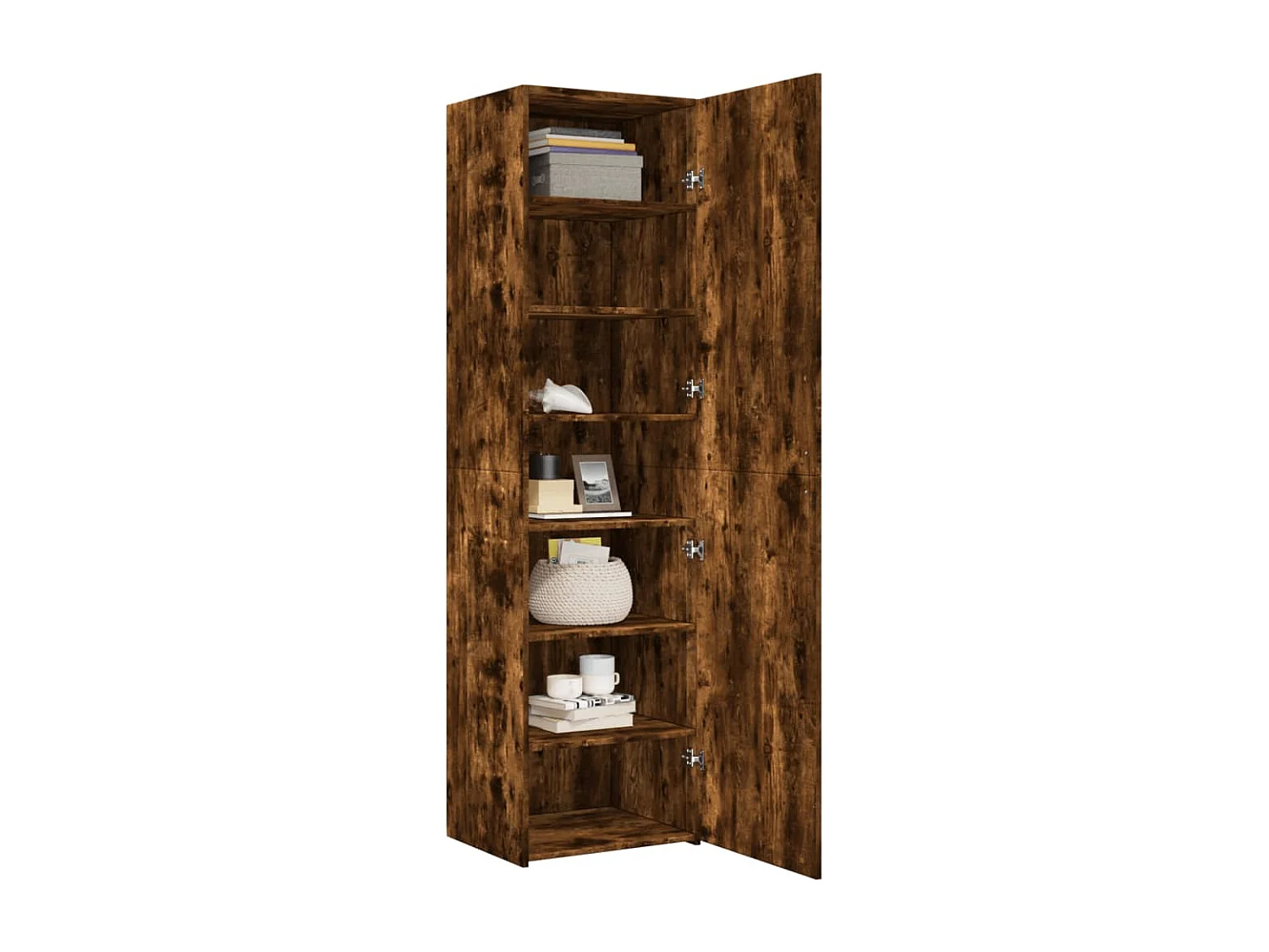 Buffet | Bahut | Meuble de rangement haut chêne fumé 50x42,5x185 cm bois d'ingénierie