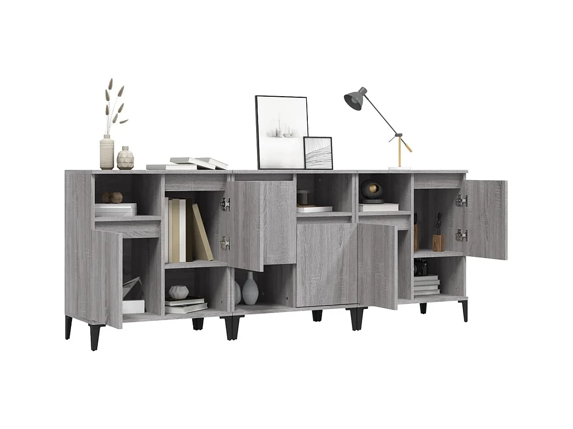 Buffets | Bahuts | Meuble de rangement 3 pcs sonoma gris 60x35x70 cm bois d'ingénierie