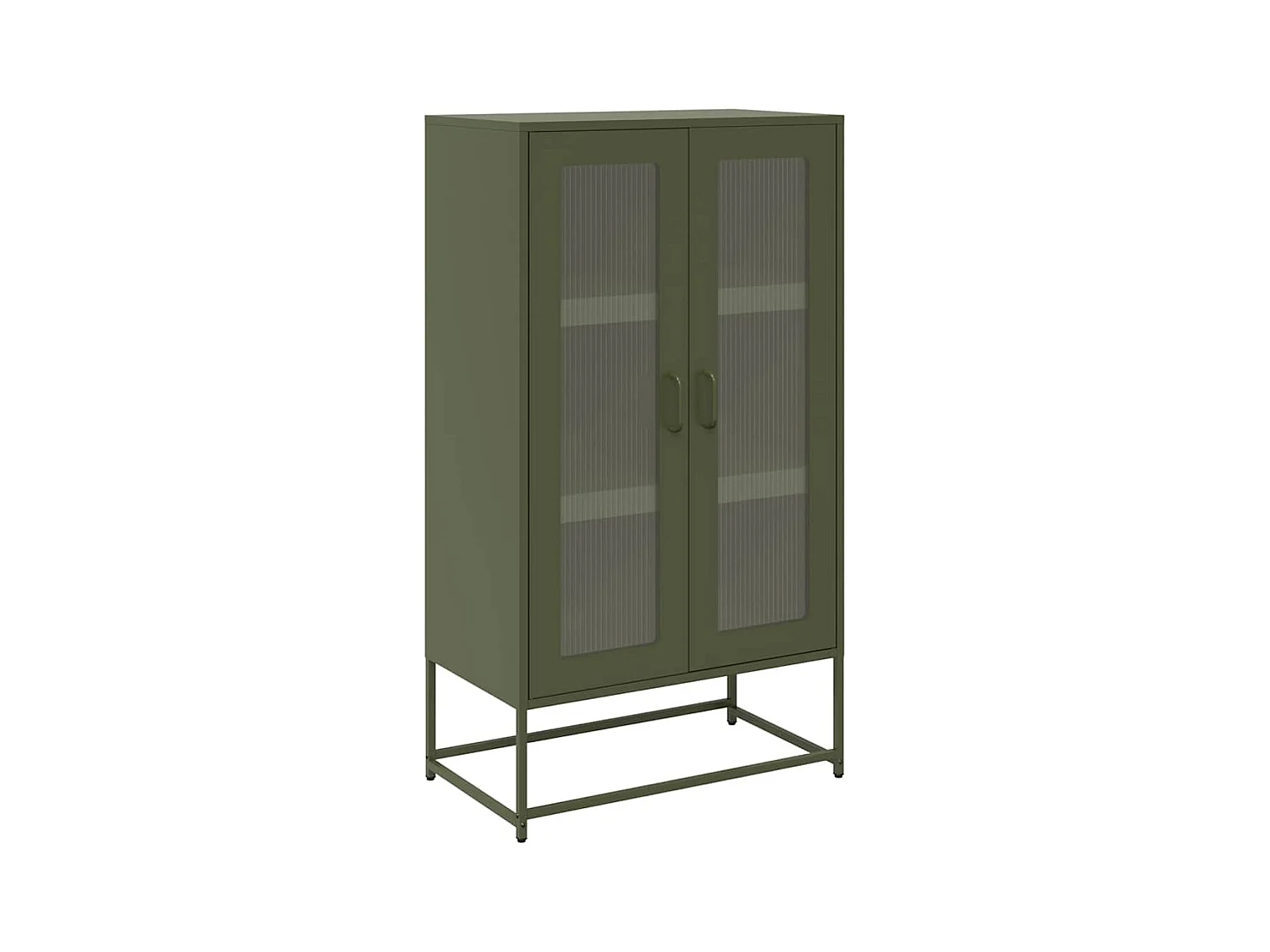 Buffet | Bahut | Meuble de rangement haut vert olive 68x39x123 cm acier