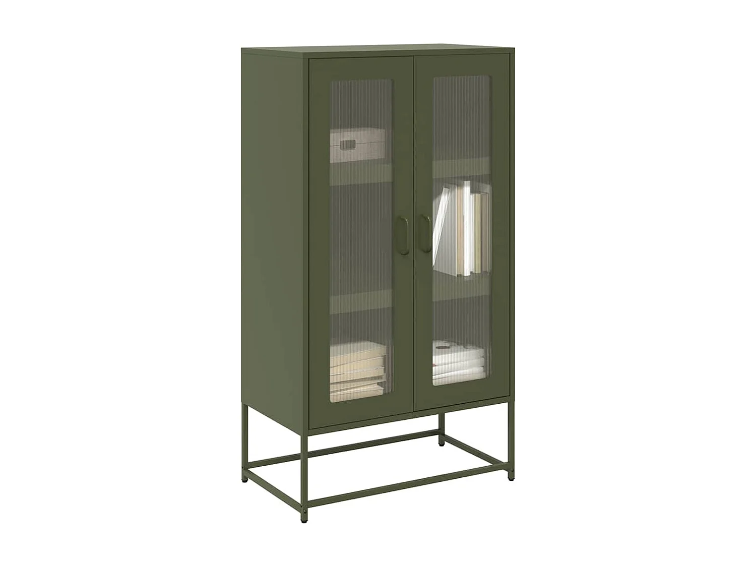 Buffet | Bahut | Meuble de rangement haut vert olive 68x39x123 cm acier