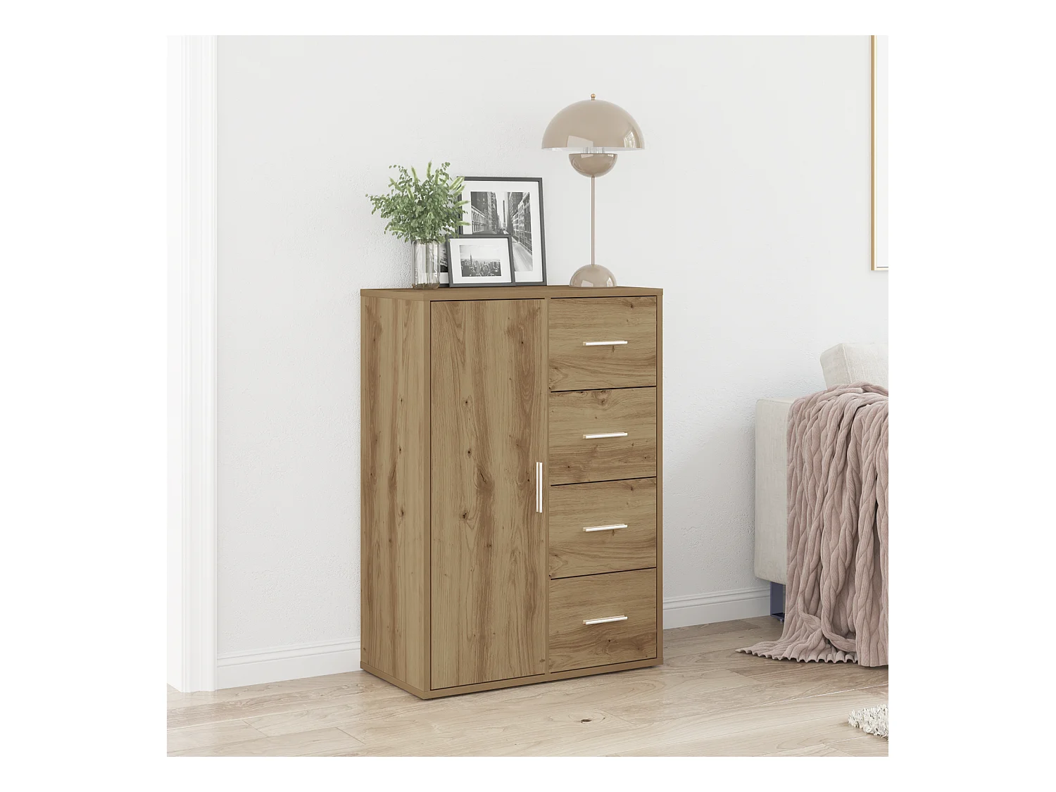 Buffet | Bahut | Meuble de rangement Artisan Chêne 60x31x84 cm en bois d'ingénierie