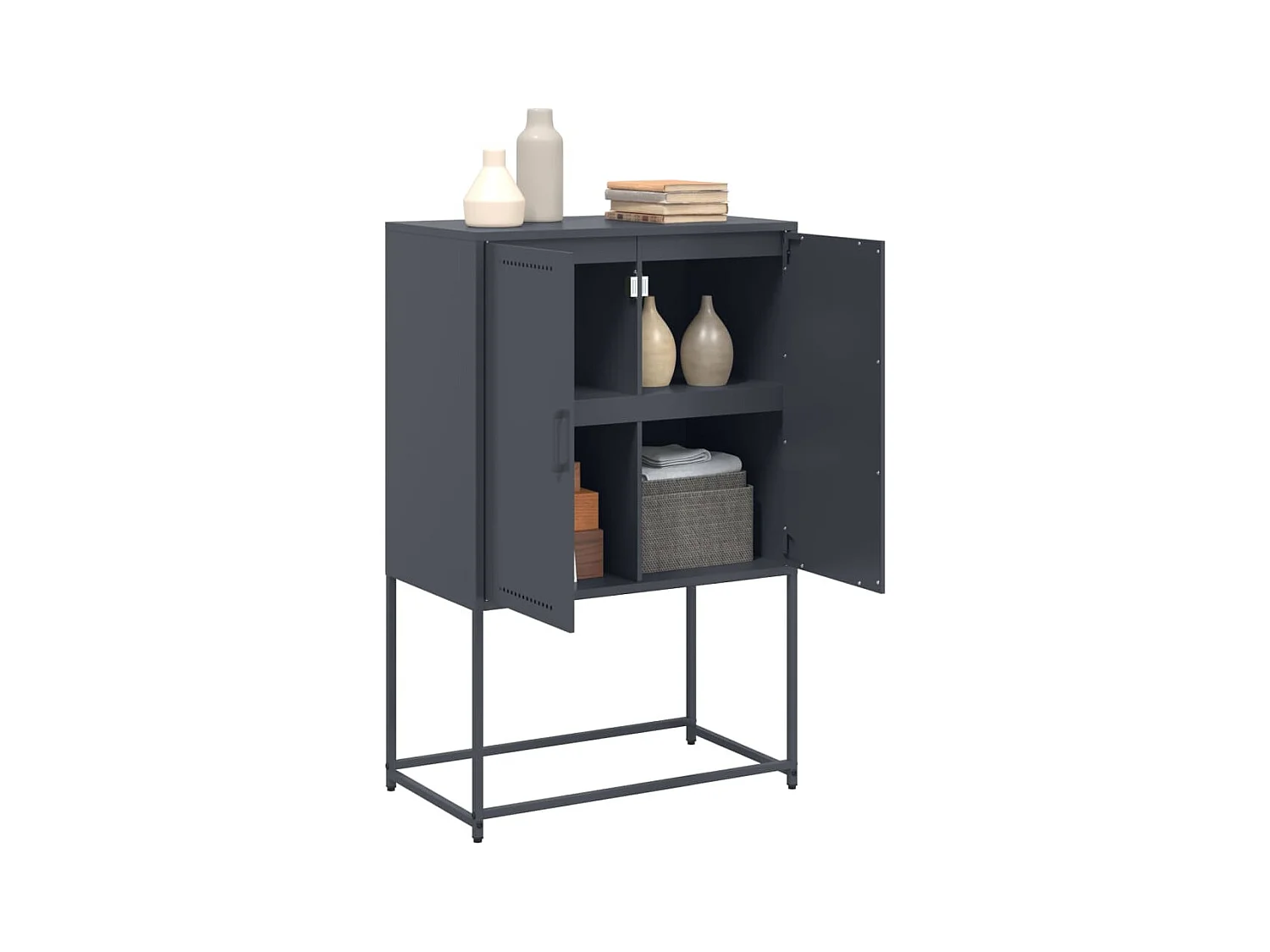 Buffet | Bahut | Meuble de rangement haut anthracite 68,5x38,5x107 cm acier