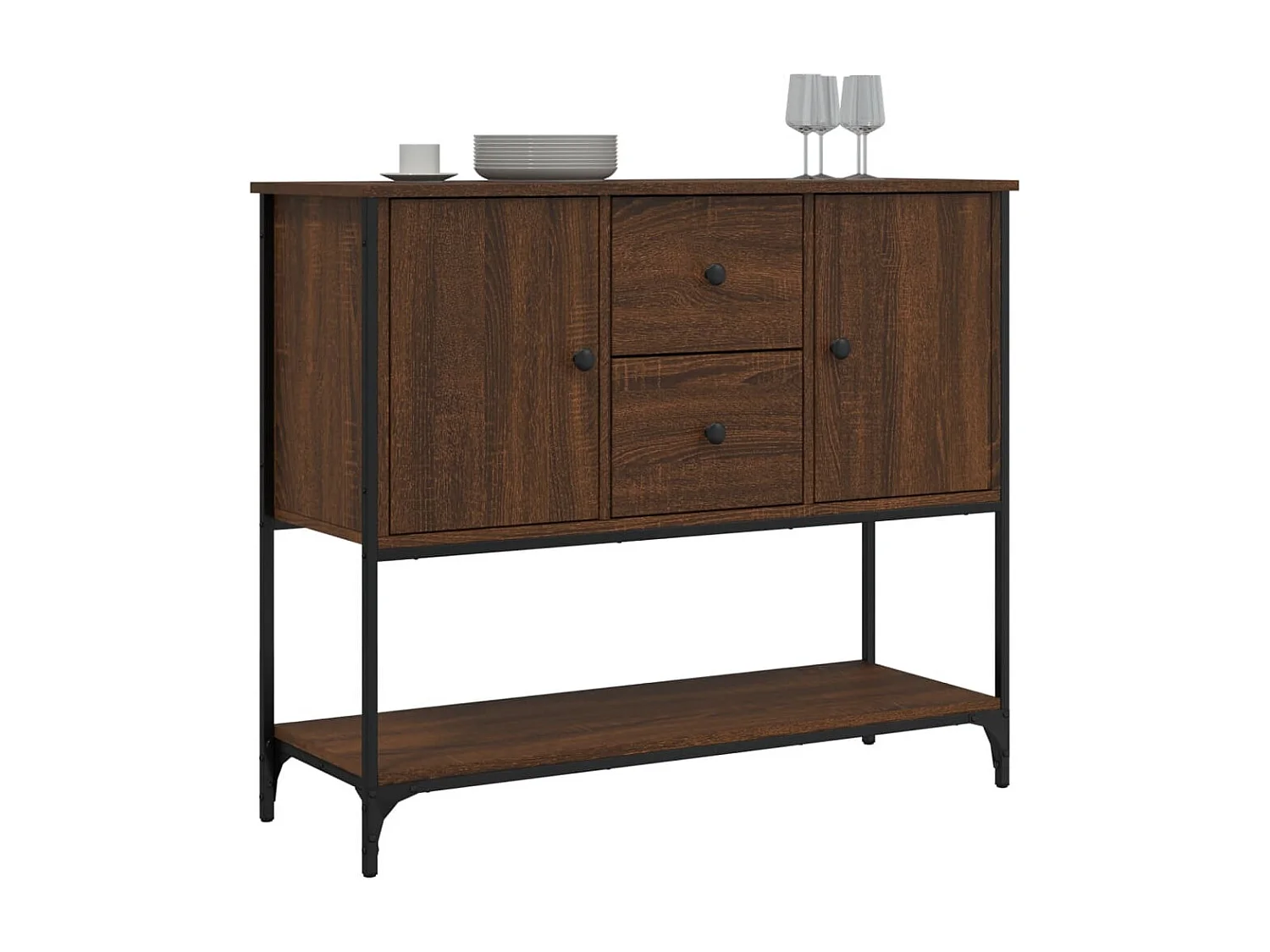 Buffet | Bahut | Meuble de rangement chêne marron 100x36x85 cm bois d'ingénierie
