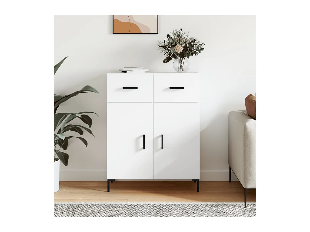 Buffet | Bahut | Meuble de rangement blanc 69,5x34x90 cm bois d'ingénierie