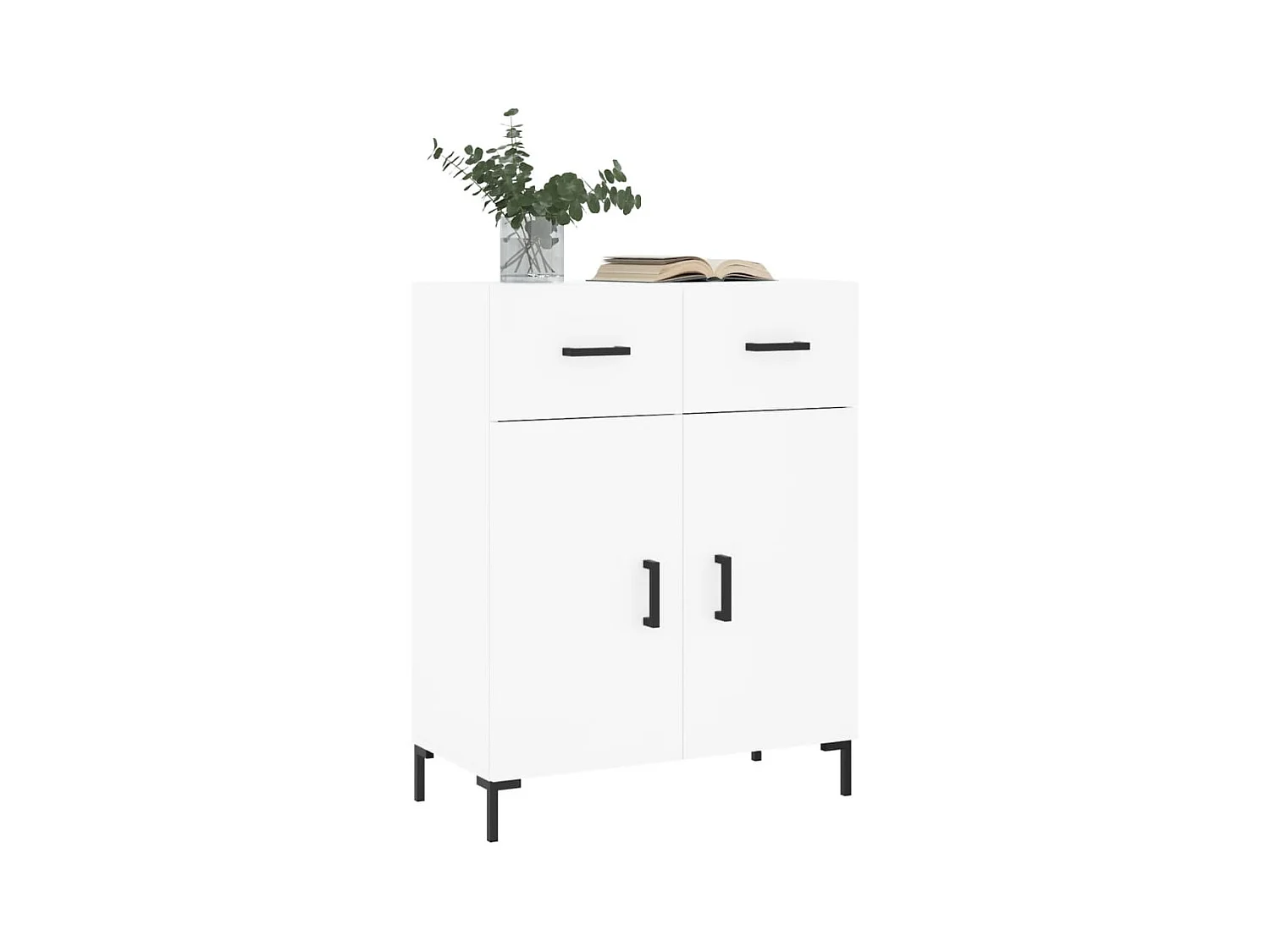 Buffet | Bahut | Meuble de rangement blanc 69,5x34x90 cm bois d'ingénierie
