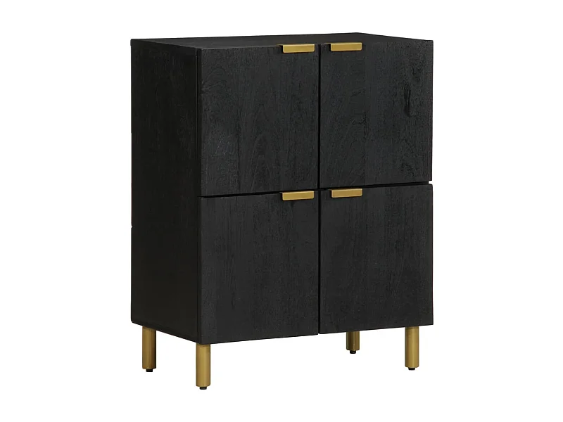 Buffet | Bahut | Meuble de rangement noir 60x33x75 cm bois d'ingénierie