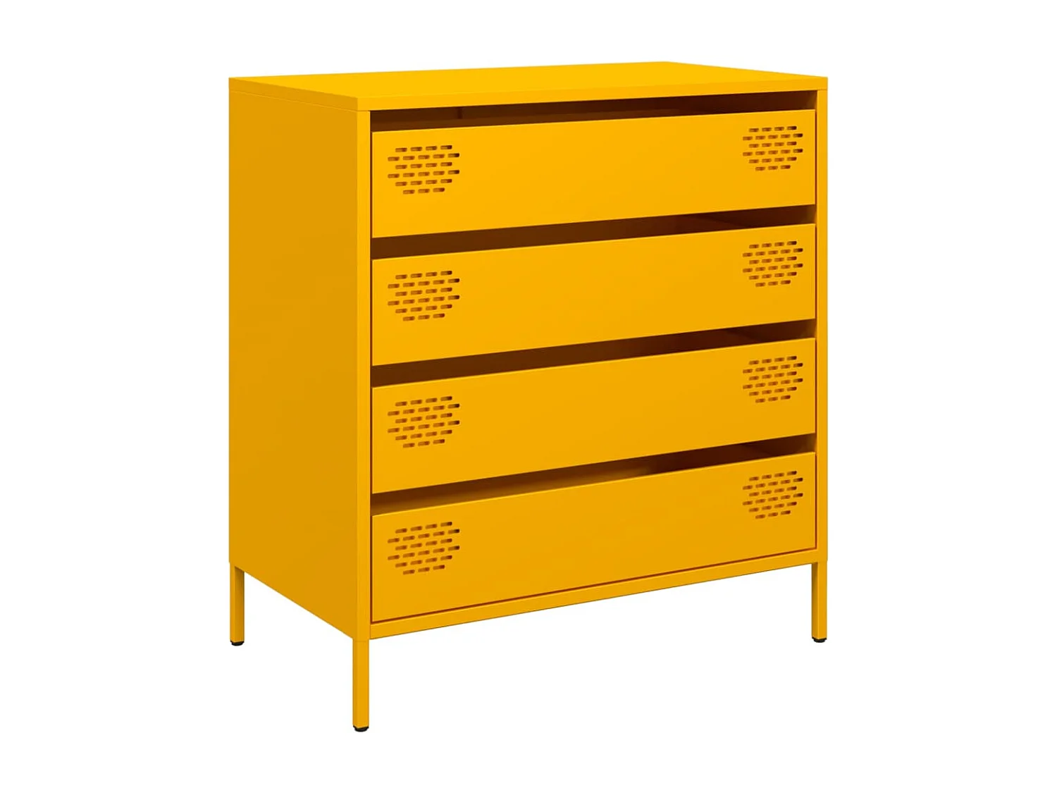 Credenza | Buffet | Armadio Giallo Senape 68x39x73,5 cm Acciaio Laminato a Freddo