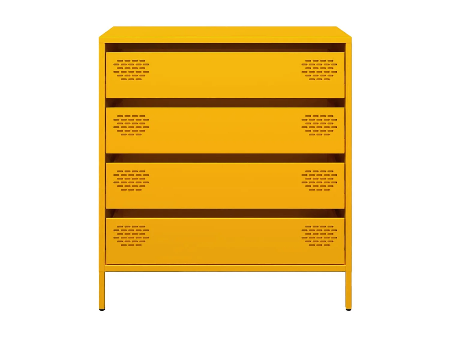 Credenza | Buffet | Armadio Giallo Senape 68x39x73,5 cm Acciaio Laminato a Freddo