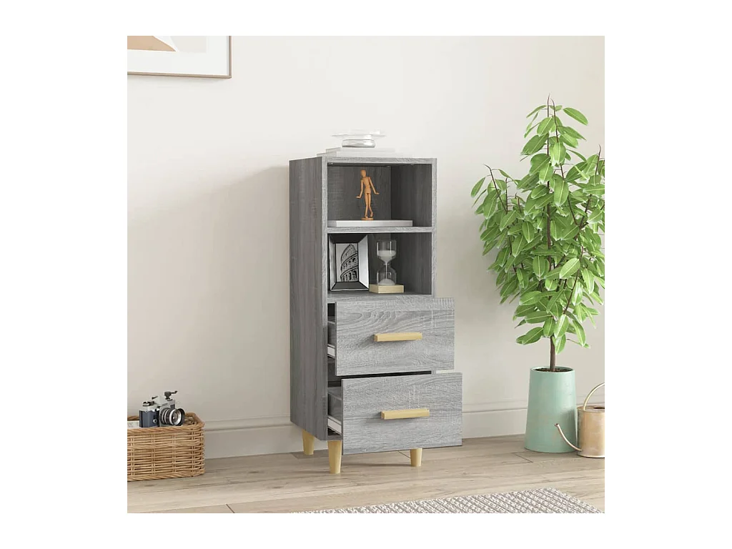 Buffet | Bahut | Meuble de rangement Sonoma gris 34,5x34x90 cm Bois d'ingénierie