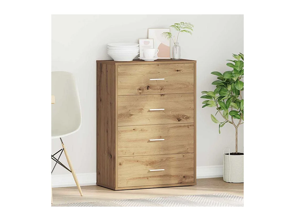 Buffet | Bahut | Meuble de rangement chêne artisanal 60 x 31 x 84 cm Panneau de particules