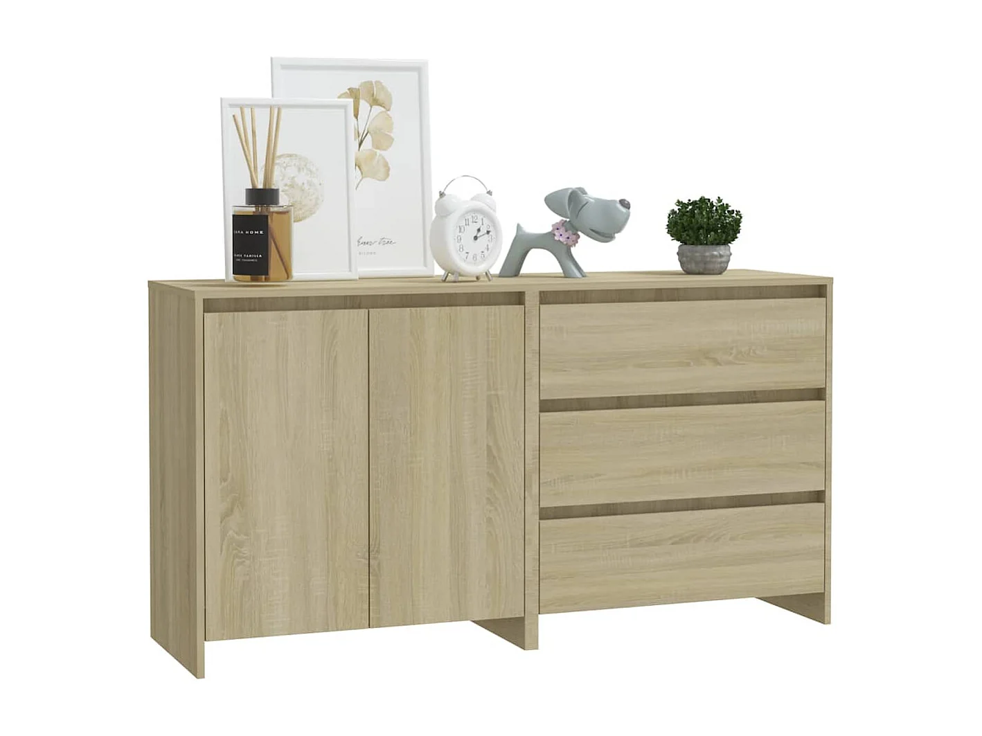 Buffet | Commode à tiroir | Meuble de rangements | Bahuts | Meuble de rangement 2 pcs Chêne sonoma Bois d'ingénierie