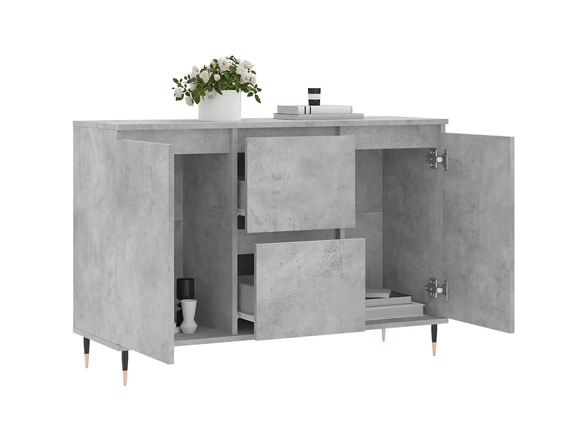 Buffet | Bahut | Meuble de rangement gris béton 104x35x70 cm bois d'ingénierie