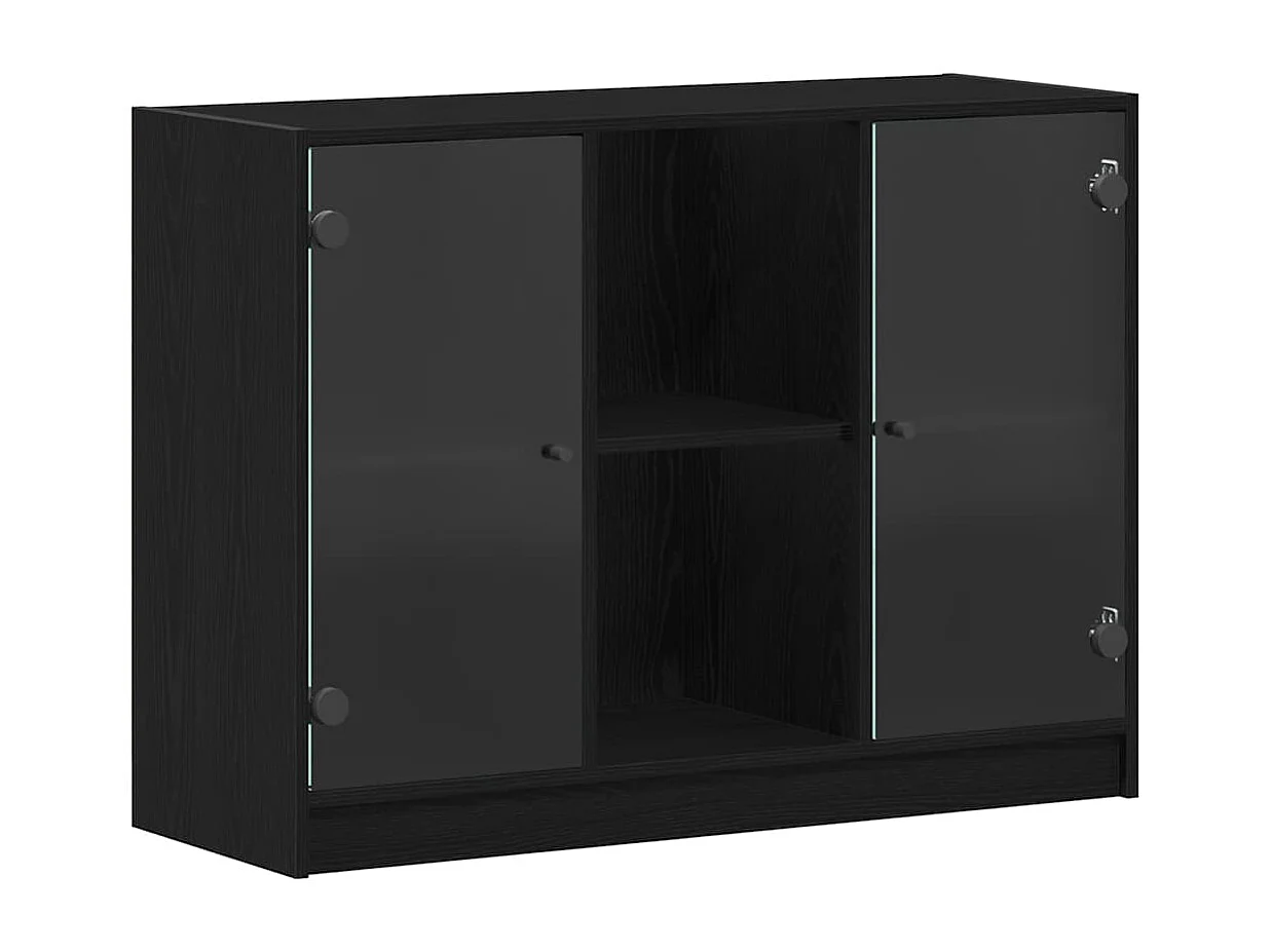 Buffet | Bahut | Meuble de rangement Chêne Noir 102x37x75,5 cm Bois Aggloméré