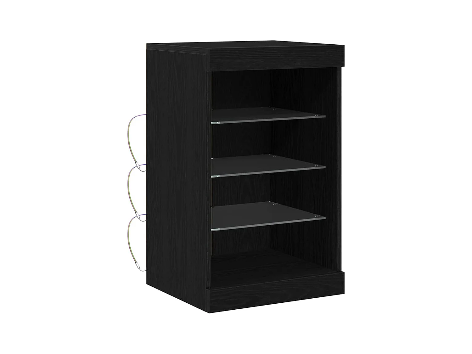 Buffet | Bahut | Meuble de rangement avec lumières LED Chêne Noir 41x37x67 cm