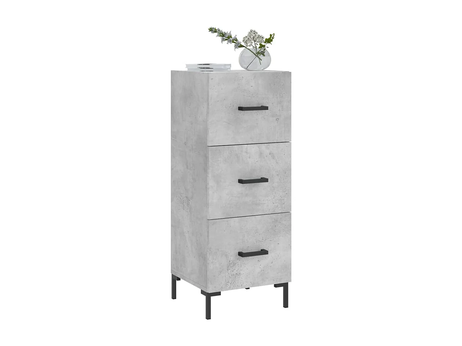 Credenza | Buffet | Armadio Grigio Cemento 34,5x34x90 cm in Legno Multistrato