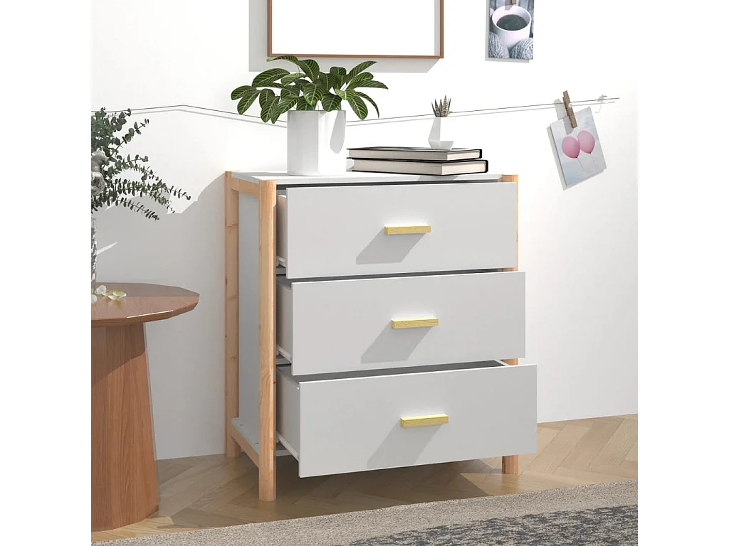 Buffet | Bahut | Meuble de rangement Blanc 62x38x70 cm Bois d'ingénierie