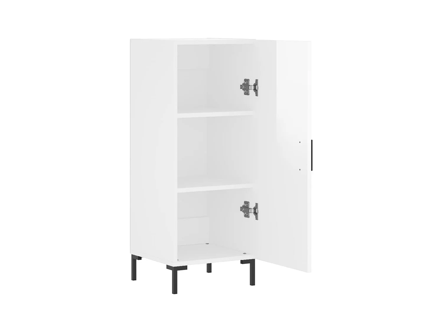 Credenza | Buffet | Armadio Bianco Lucido 34,5x34x90 cm in Legno Multistrato