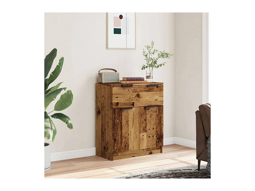 Buffet | Commode à tiroir | Meuble de rangement vieux bois 60x30x70 cm bois d'ingénierie
