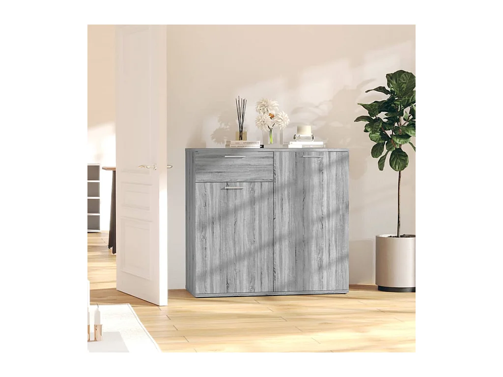 Buffet | Bahut | Meuble de rangement Sonoma gris 80x36x75 cm Bois d'ingénierie