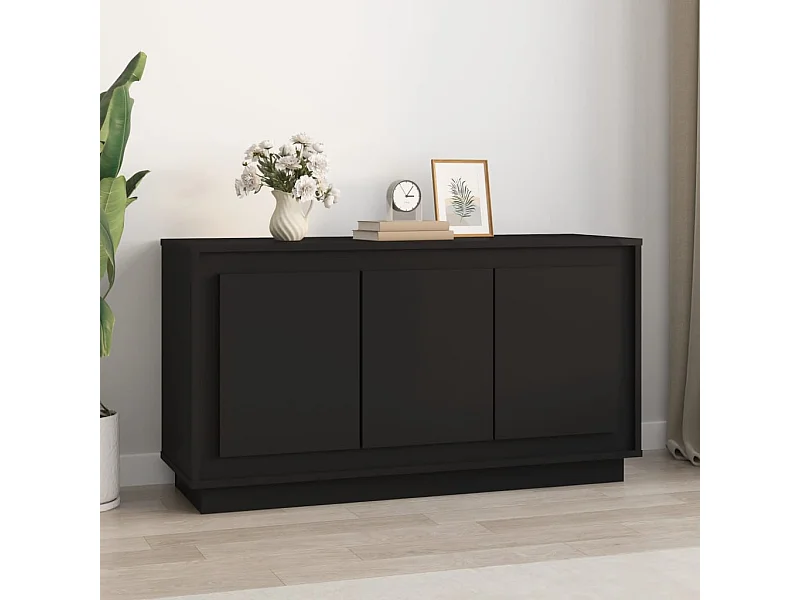 Buffet | Bahut | Meuble de rangement noir 102x35x55 cm bois d'ingénierie