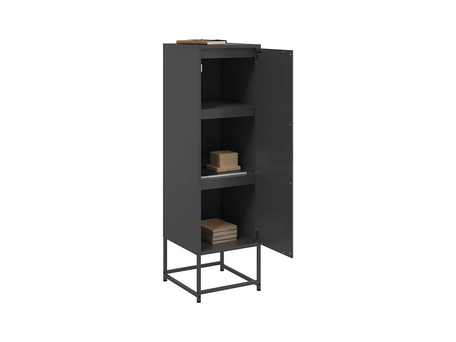 Buffet | Bahut | Meuble de rangement haut noir 36x39x123 cm acier