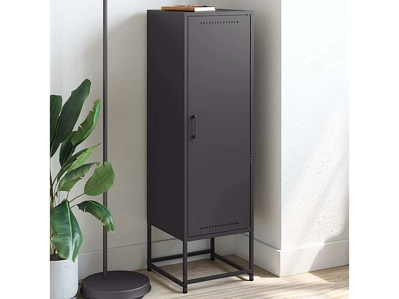 Buffet | Bahut | Meuble de rangement haut noir 36x39x123 cm acier