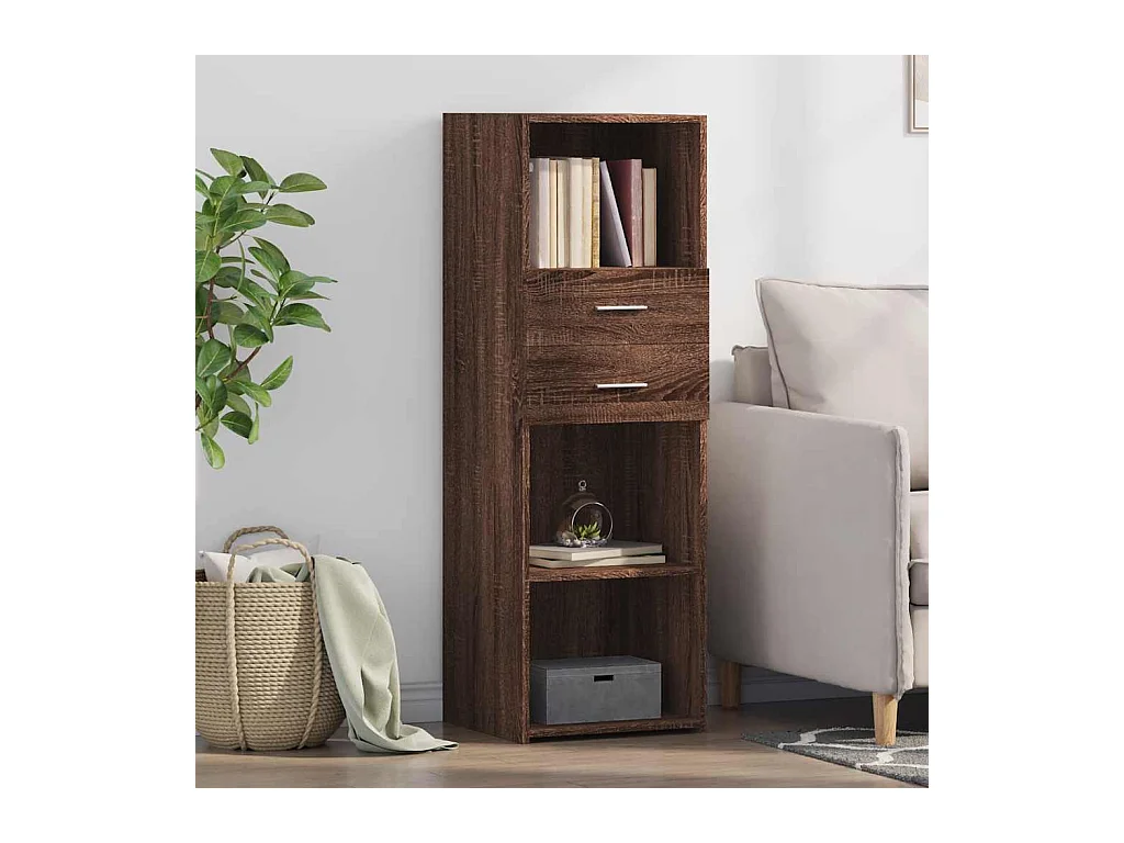 Buffet | Bahut | Meuble de rangement haut chêne marron 40x42,5x124 cm bois d'ingénierie