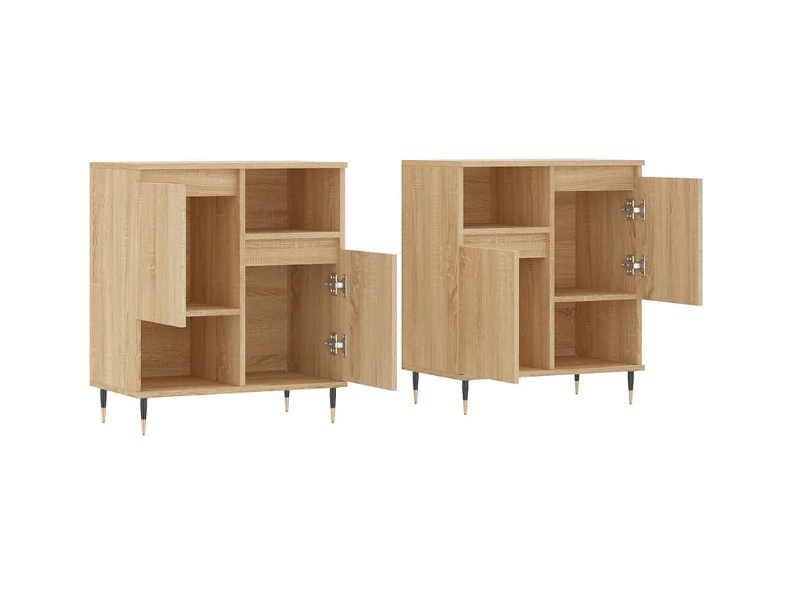 Buffets | Bahuts | Meuble de rangement 2 pcs chêne sonoma bois d'ingénierie