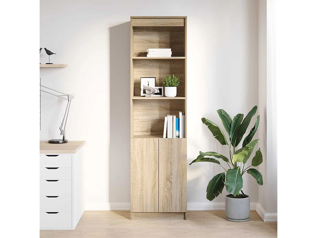 Buffet | Bahut | Meuble de rangement haut chêne sonoma 50x35x180 cm bois d'ingénierie