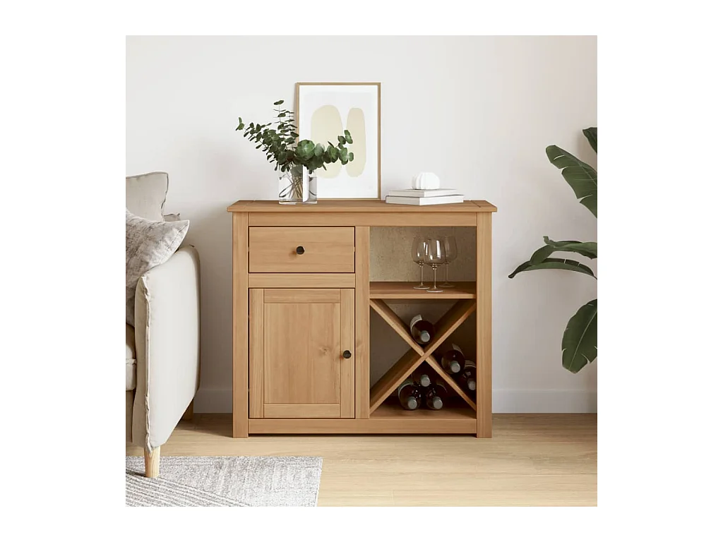Buffet | Bahut | Meuble de rangement avec tiroir Panama 93x40x80 cm bois massif de pin